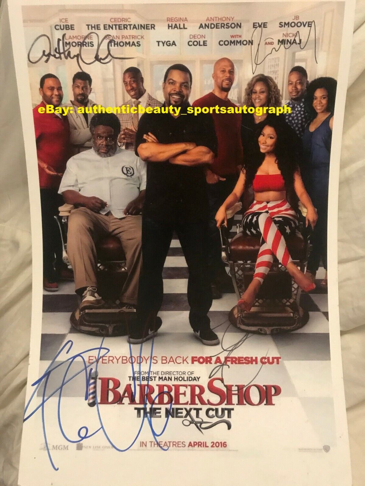 Barbershop The Next Cut Ice Cube Regina Hall Common Movie Signed 12x18 Reprint