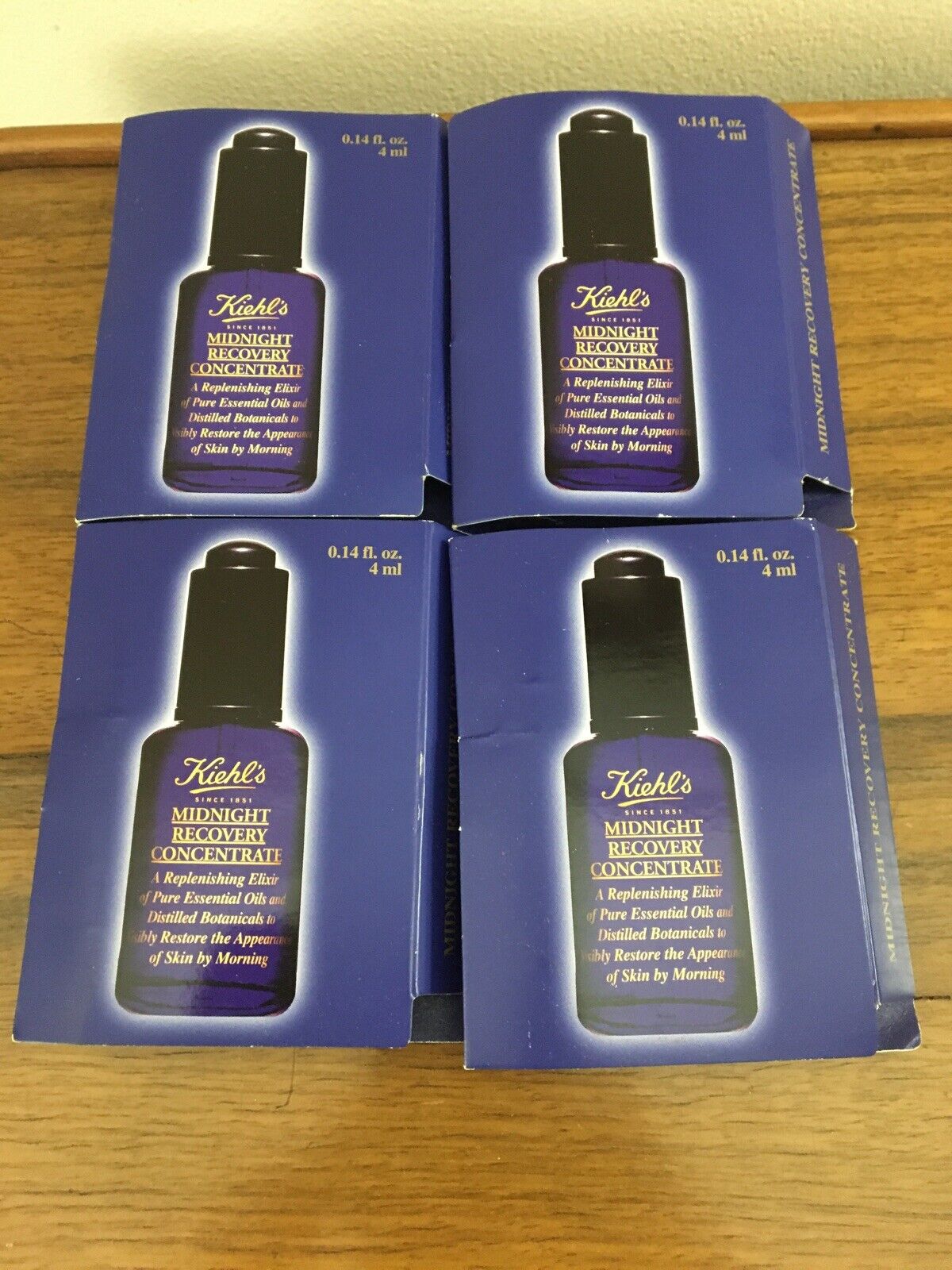 Lot Of 4 Kiehl's Midnight Recovery Concentrate 4ml X 4 = 16 Ml Total New