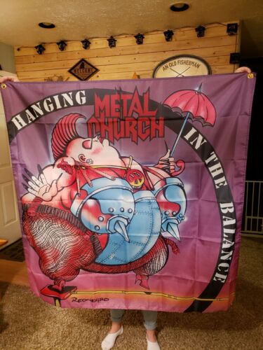 Metal Church Flag 4'x4' Huge